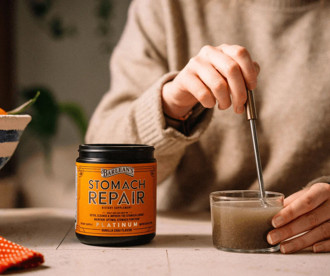 Module 12: Digestive Support (Stomach repair, Intestinal Repair & greens) - Barlean's Stomach Repair preparation.