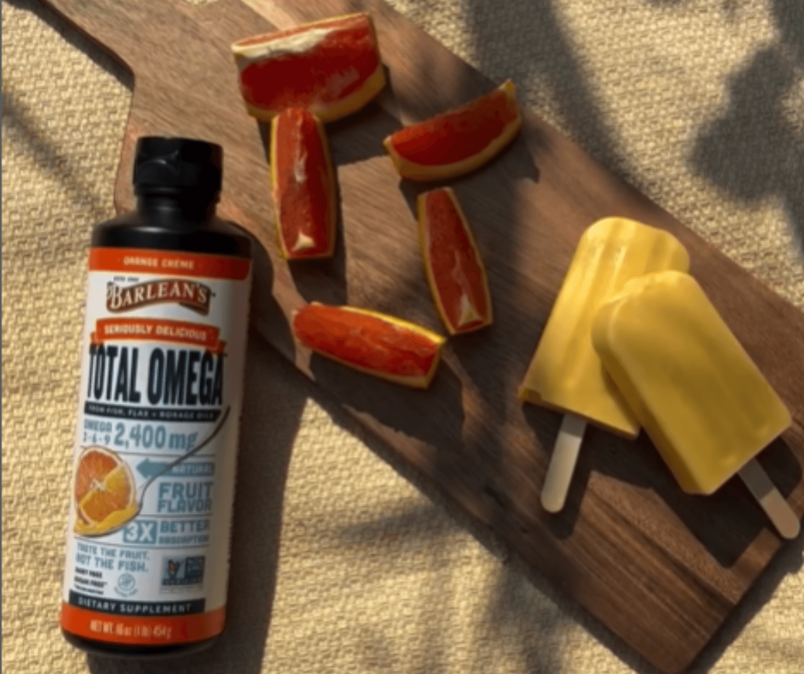 orange creme popsicle with barlean's orange creme total omega fish flax and borage oils