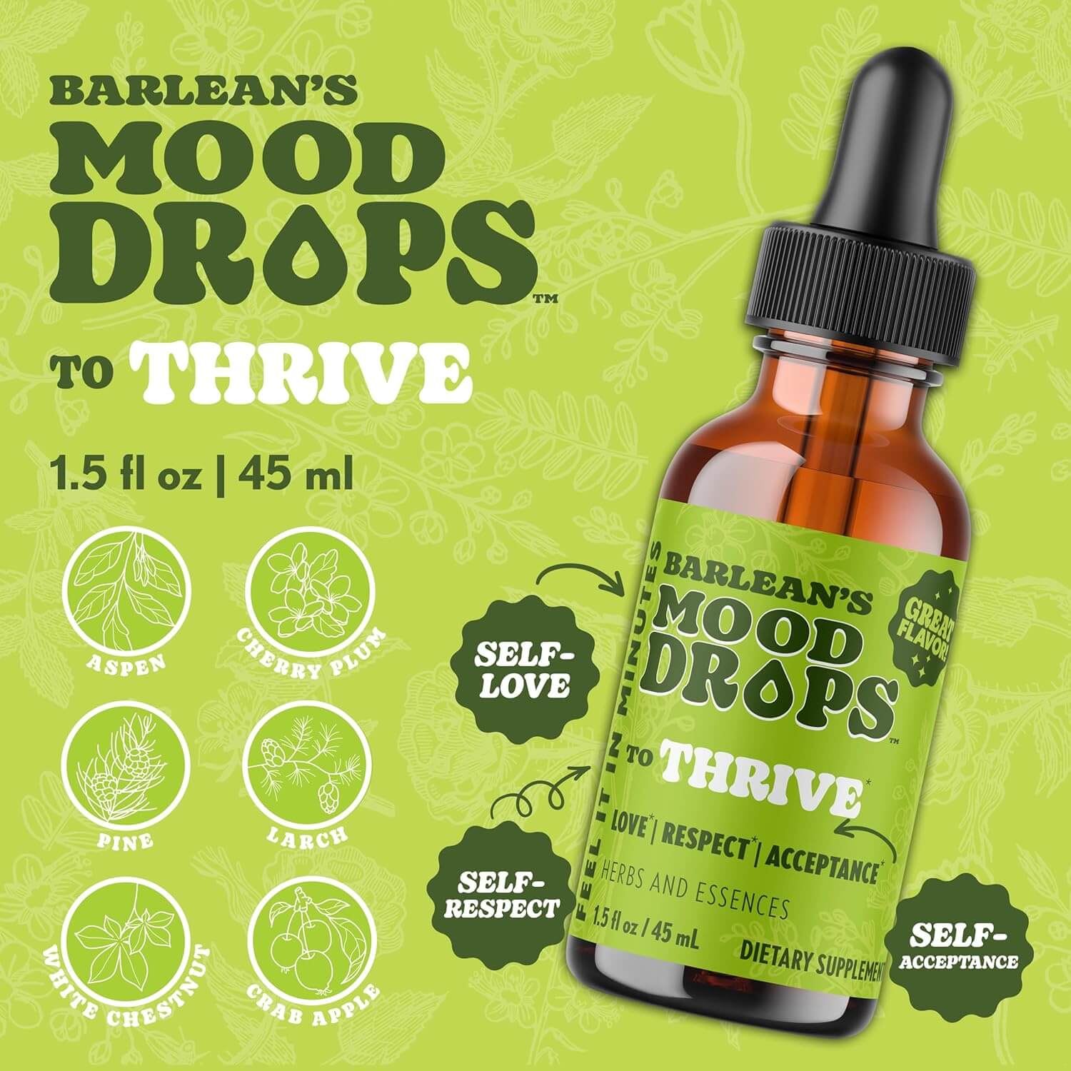 Fast-absorbing mood support drops – adaptogens for stress and calm