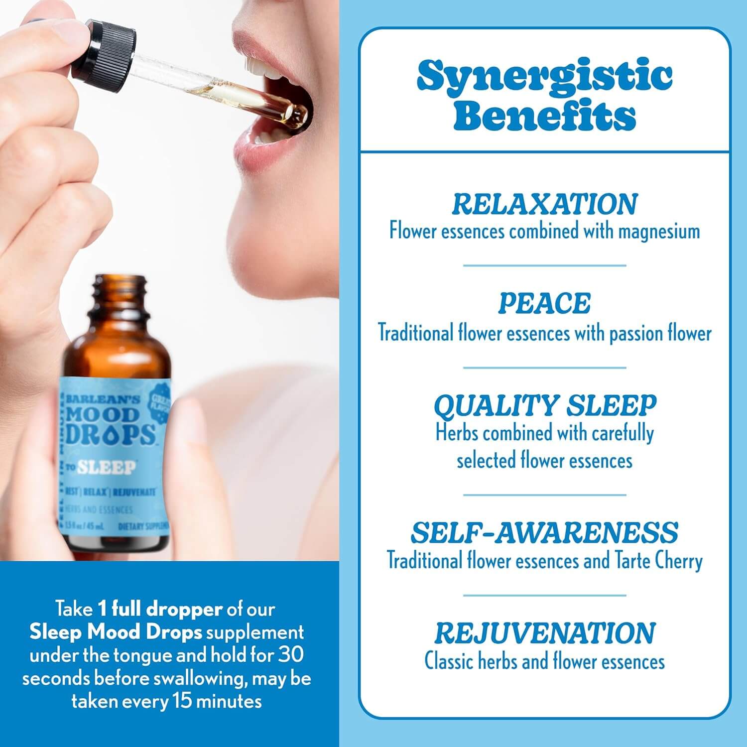 Liquid supplement with relaxing herbs and flower essences