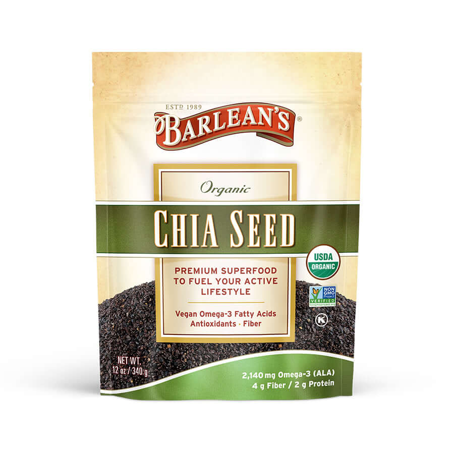 chia seeds and plant Barlean's Chia Seed, Organic, 12 oz