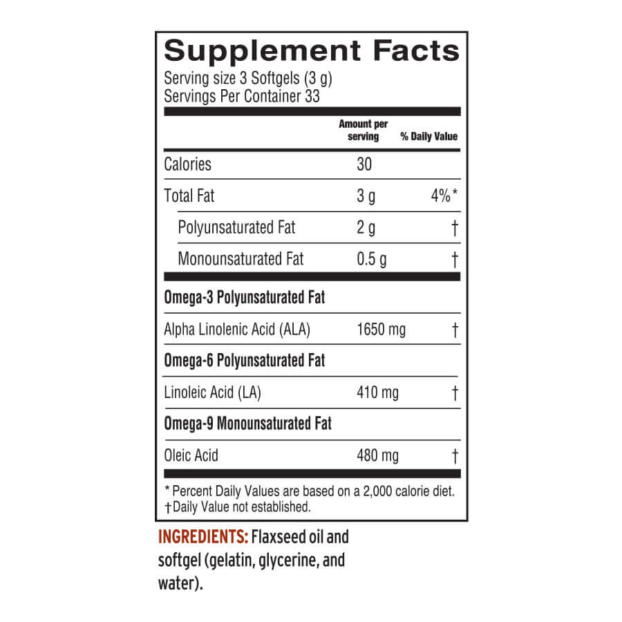 Vegan softgels with cold-pressed flax oil supplement facts