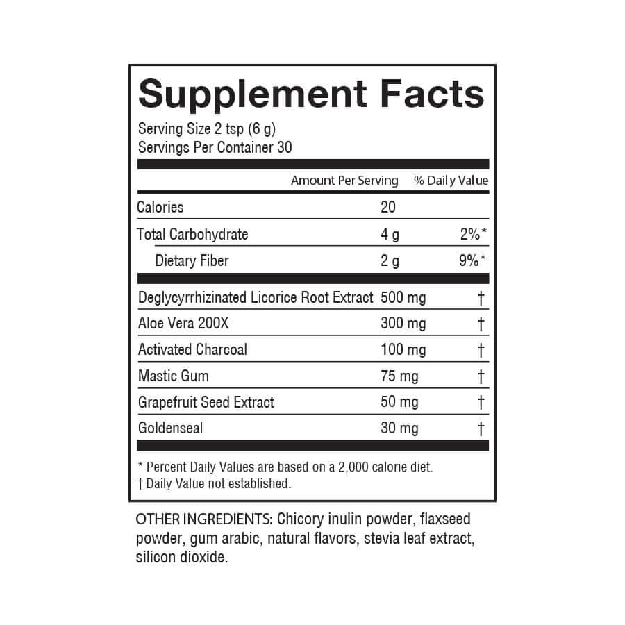 Vanilla chai Stomach Repair Powder for Gut health supplement facts