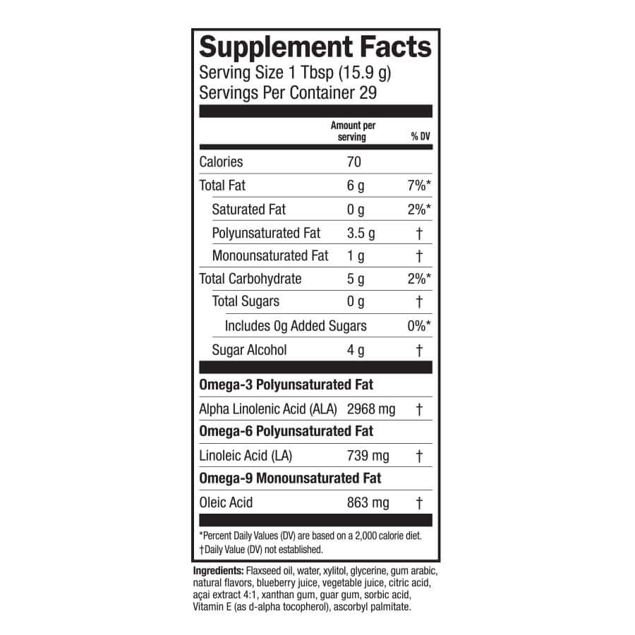 Blackberry Flax Oil Supplement facts