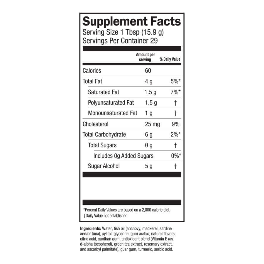 Lemon Crème Fish Oil omega-3 liquid Supplement facts
