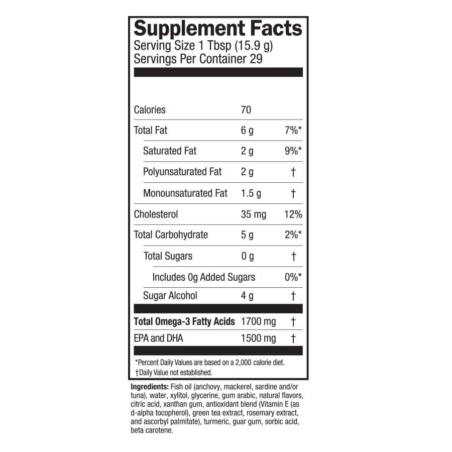 Seriously Delicious Omega-3 supplement facts