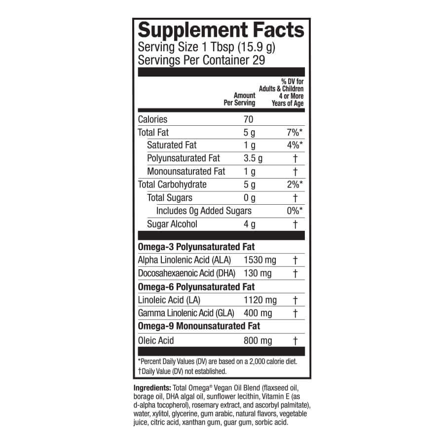 Vegan Total Omega® – Pomegranate Blueberry supplement facts