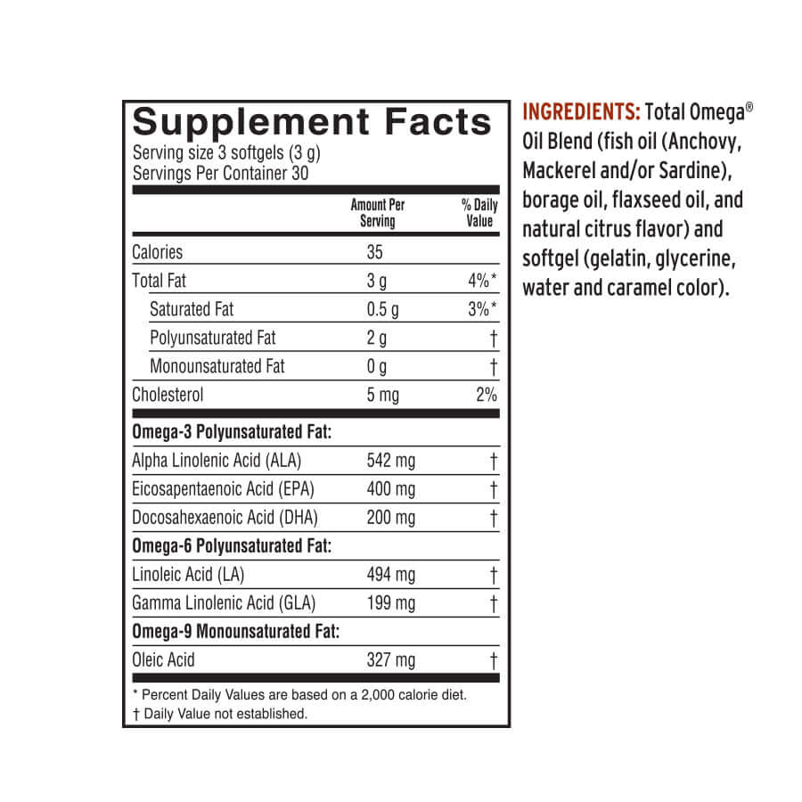 Total Omega® 3-6-9 Softgels supplement facts