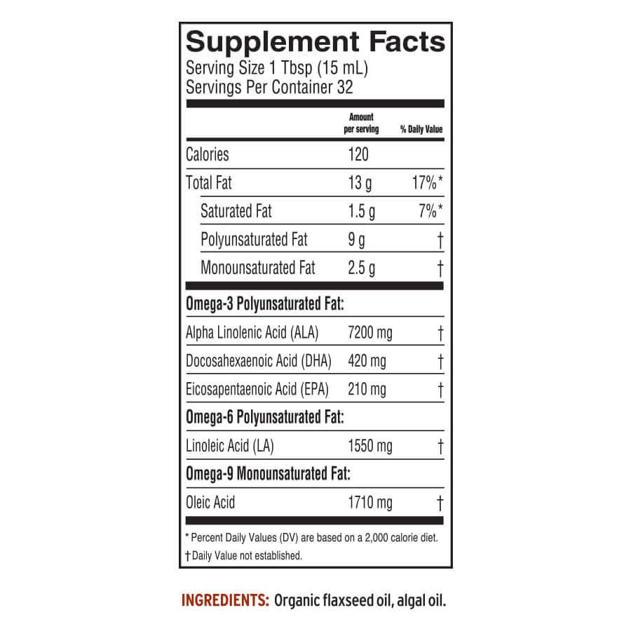Vegan Omega-3 supplement facts