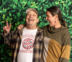 Two Barlean's employees laughing together.