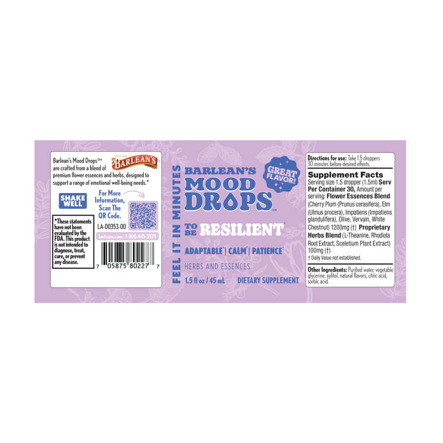 Resilient Mood Drops full label