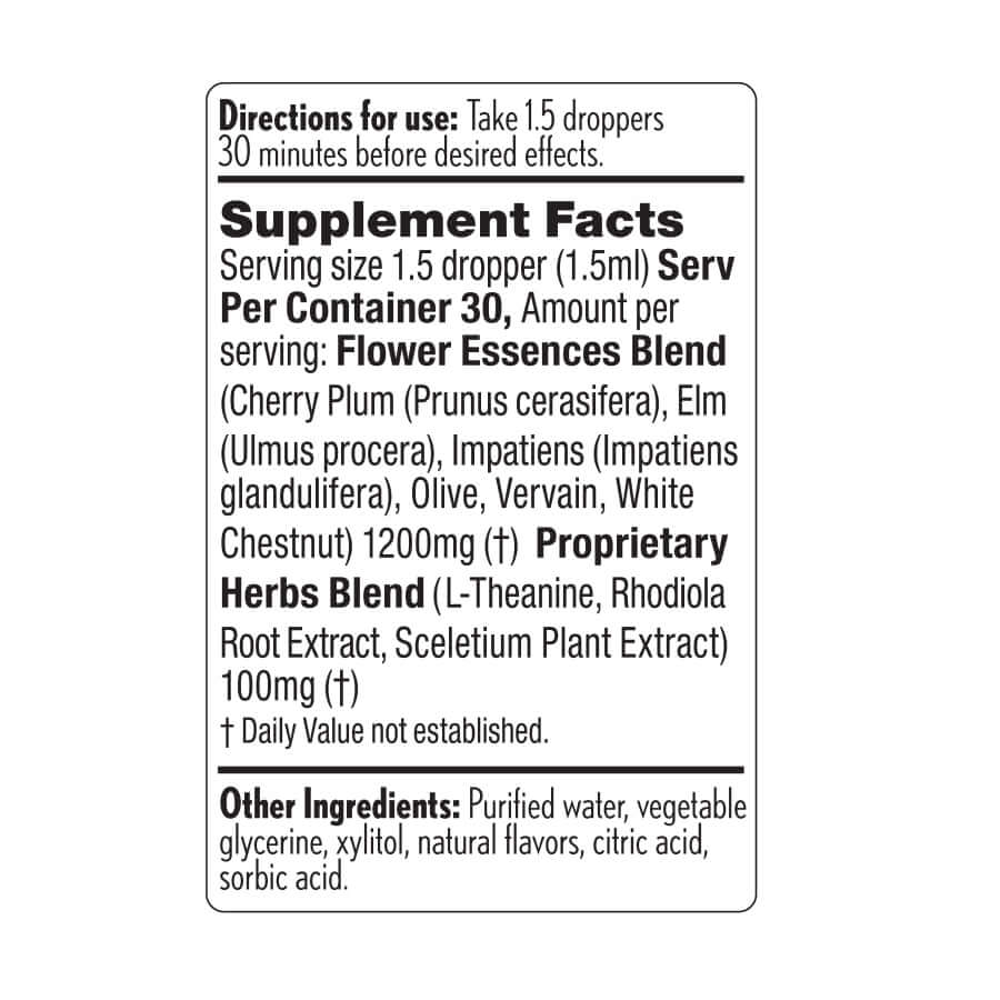Resilient Mood Drops supplement facts