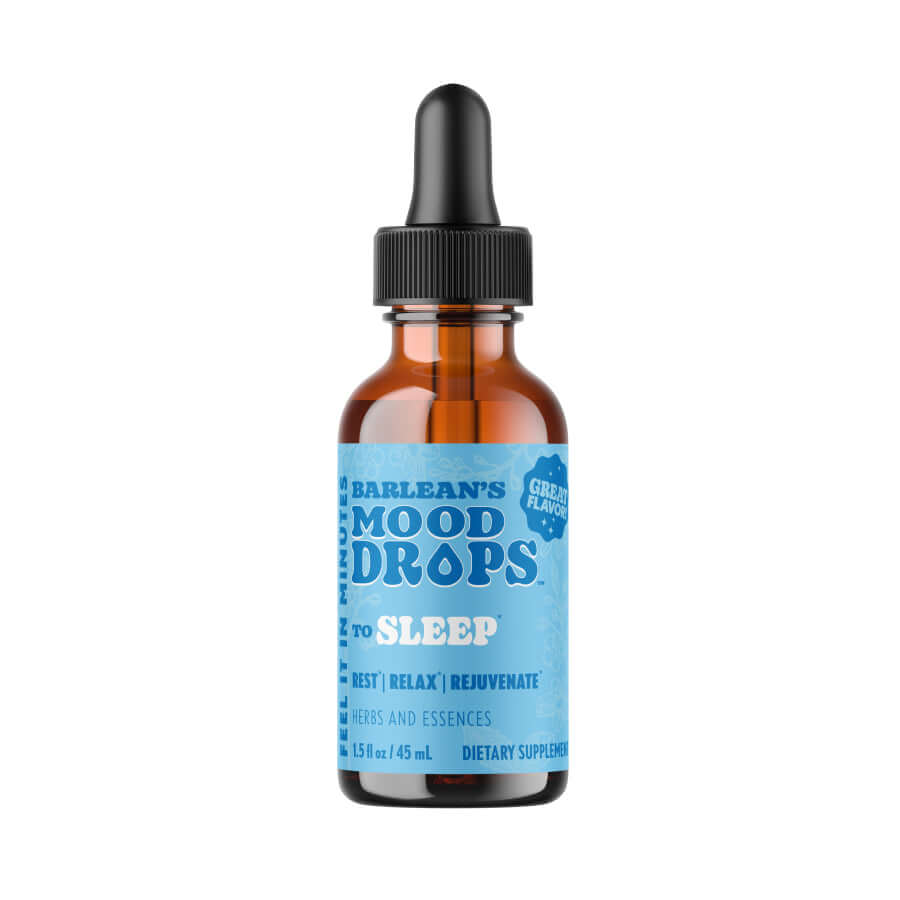 Barlean’s Mood Drops for Sleep 2oz herbal supplement bottle