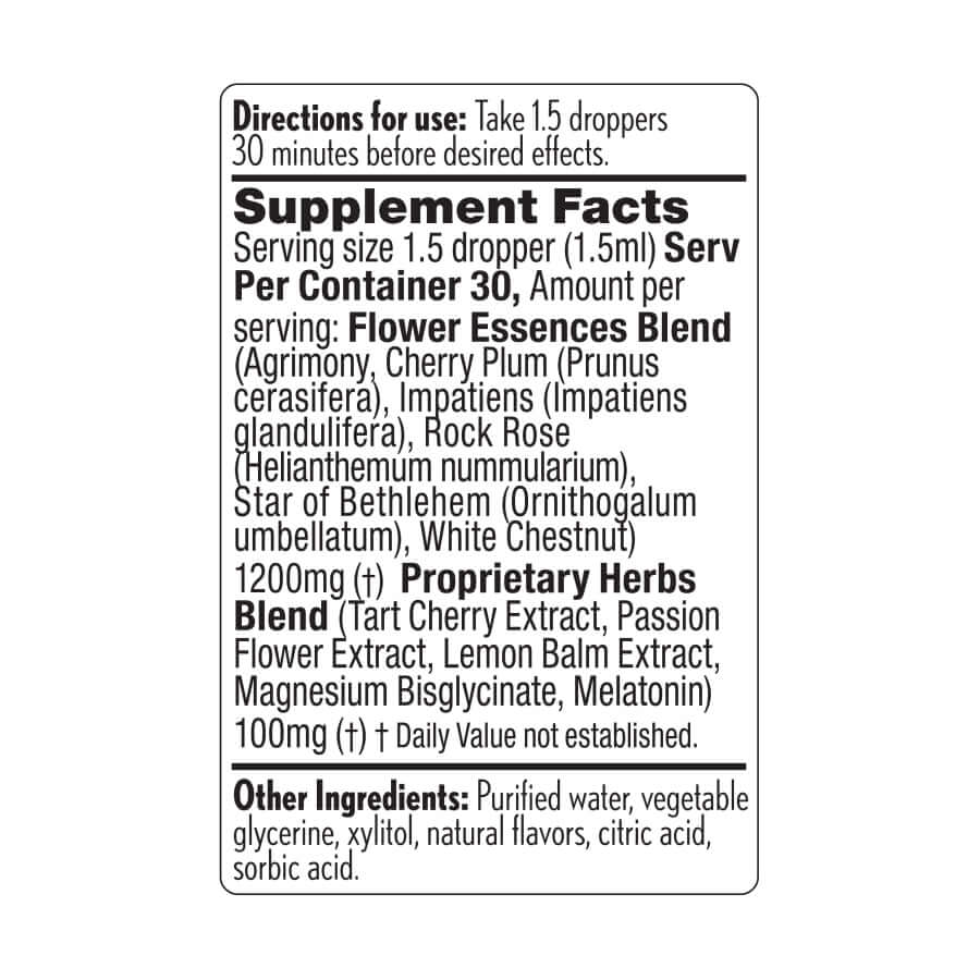 Sleep Mood Drops supplement facts