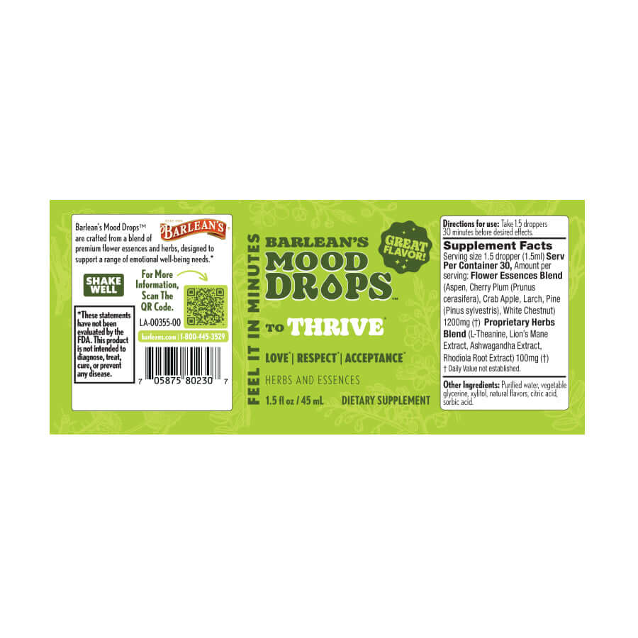 Thrive Mood Drops full label