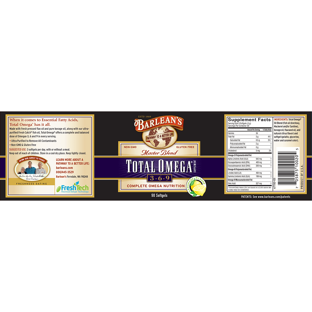 Total Omega® 369 Capsules Natural Lemon Flavor Barlean's