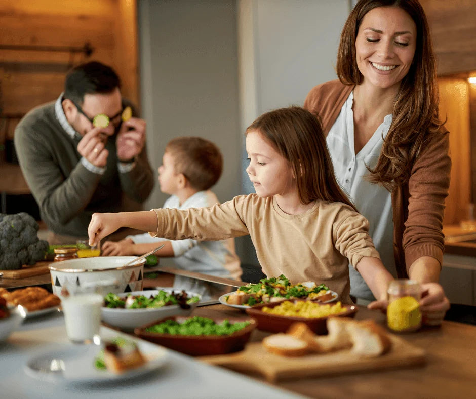 3 Easy Ways to Add Omega-3s to Family Meals: a family preparing nutritious meals together.