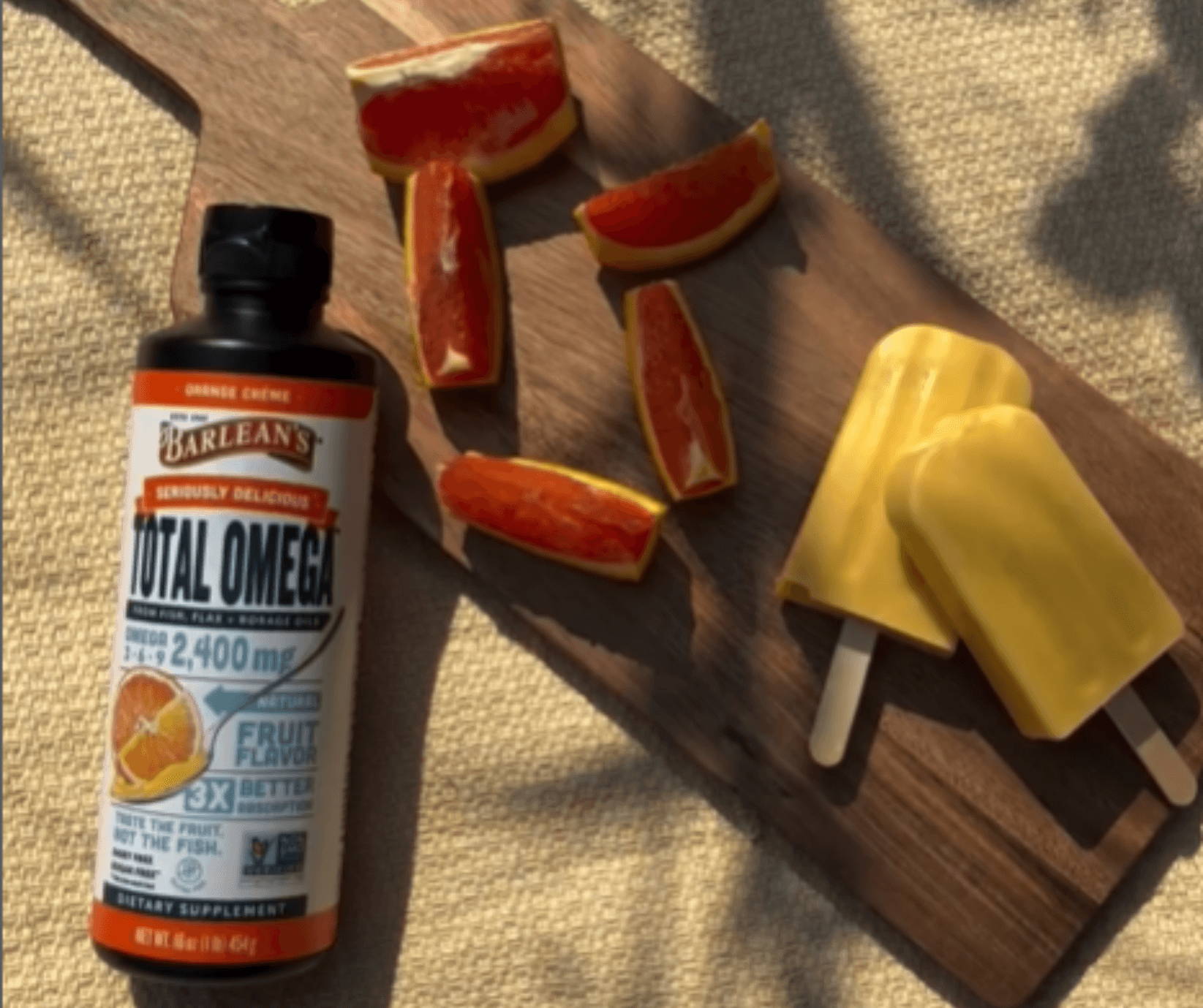 orange creme popsicle with barlean's orange creme total omega fish flax and borage oils