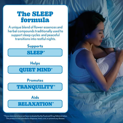Mood support drops for nighttime use on bedside table