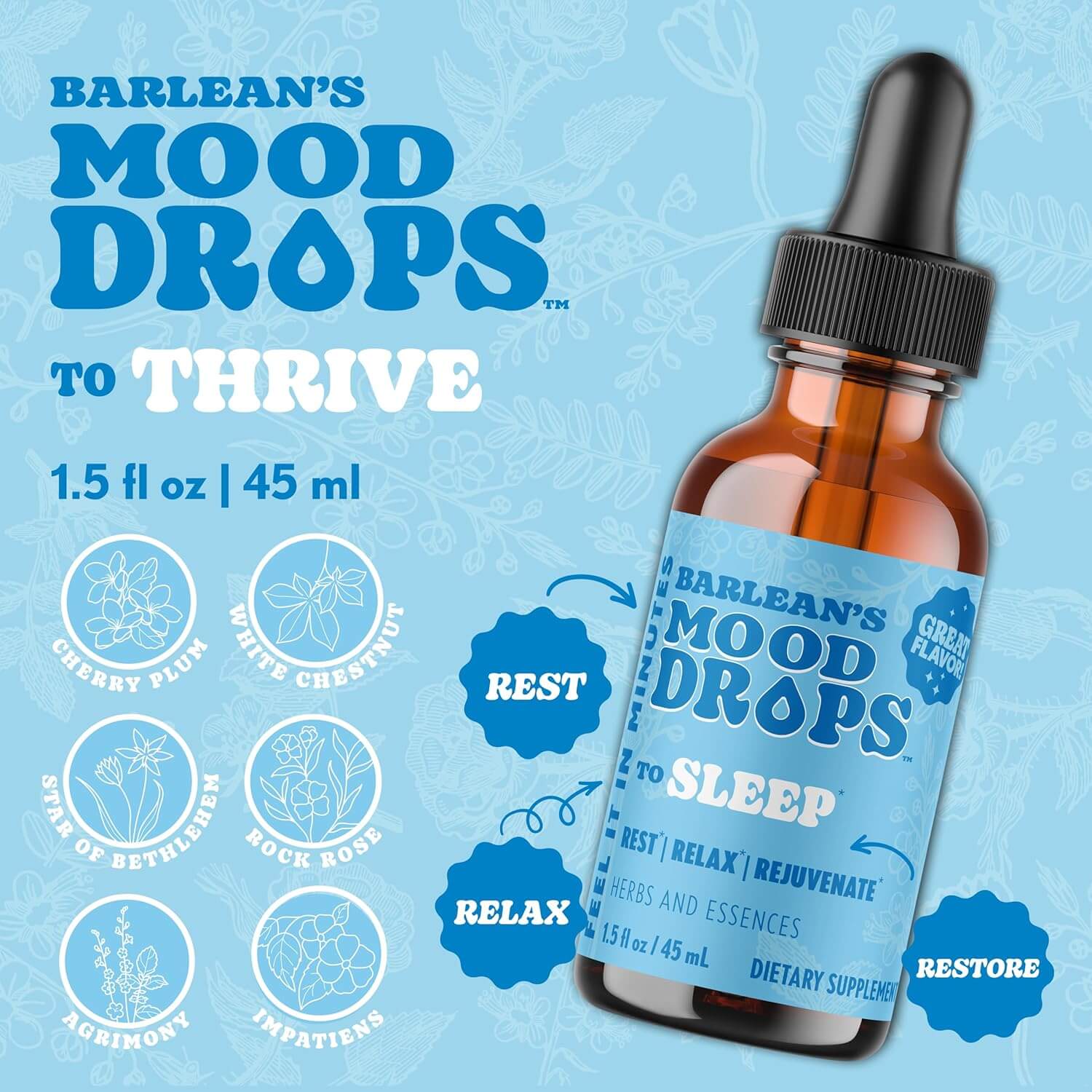 Dropper with calming sleep support formula