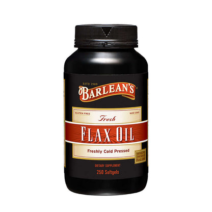 Barlean’s Fresh Flax Oil Softgels bottle – plant-based omega-3s