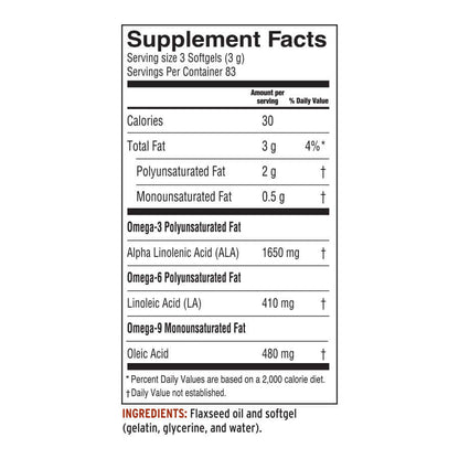 Vegan softgels with cold-pressed flax oil supplement facts