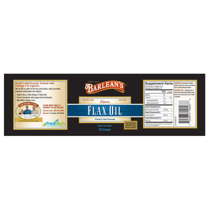 Vegan flaxseed oil softgels for daily use full label