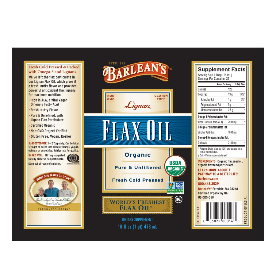 
                                
                                    Organic Lignan Flax Oil
                                
                            