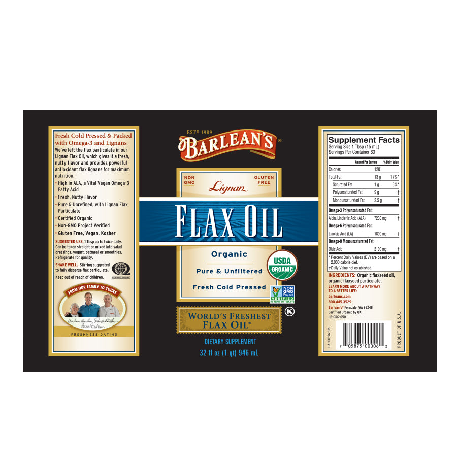 
                                
                                    Organic Lignan Flax Oil
                                
                            