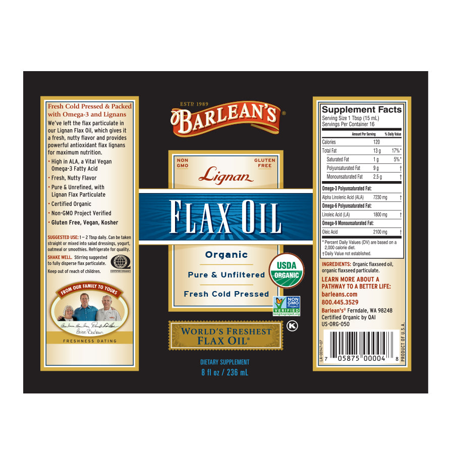 
                                
                                    Organic Lignan Flax Oil
                                
                            