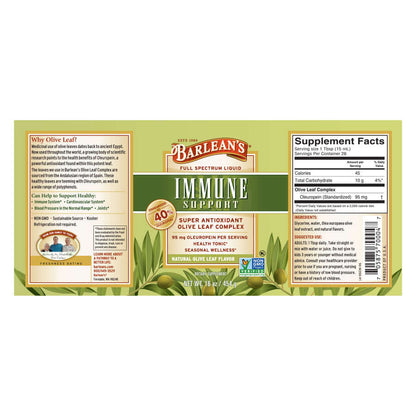 Flavor-free immune support with cold-pressed olive leaf full label