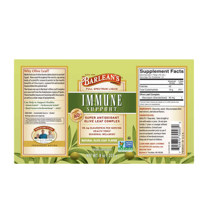 Flavor-free immune support with cold-pressed olive leaf full label