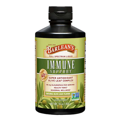 Barlean’s Immune Support Natural Olive Leaf Oil bottle