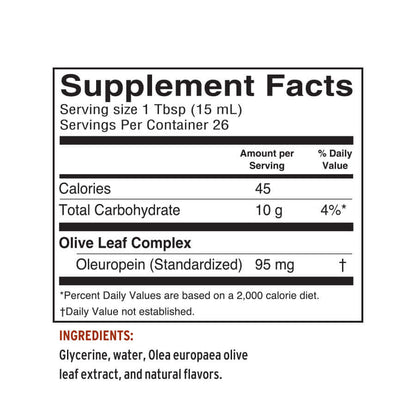 Immune wellness supplement with mint and olive leaf ingredients supplement facts
