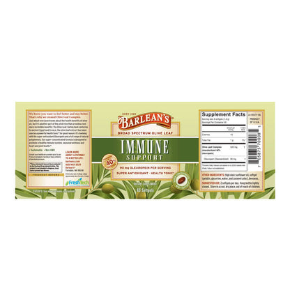 Barlean’s immune wellness herbal softgels packaging full label