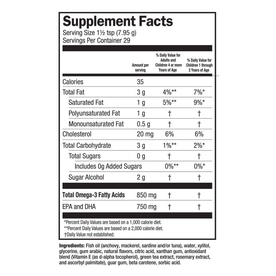 
                                
                                    Kid-friendly omega-3 fish oil with no fishy taste supplement facts
                                
                            