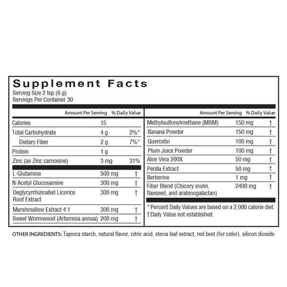 Digestive support powder with L-glutamine and aloe supplement facts