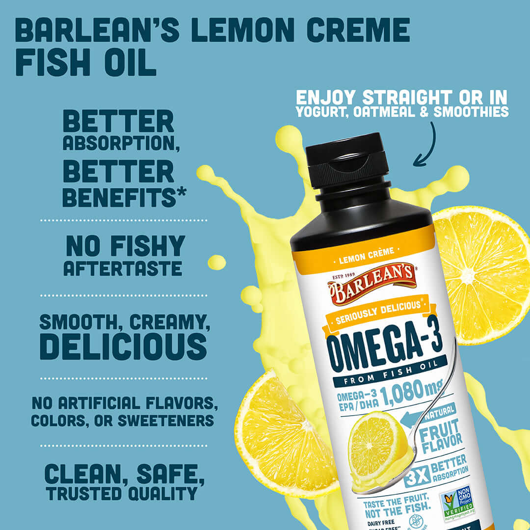 Fish Oil - Lemon Crème Flavor Omega-3 Supplement | Barlean's