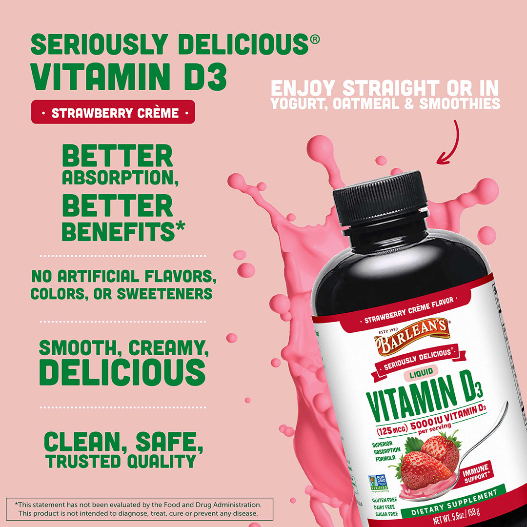 Vitamin D3 Strawberry Milkshake