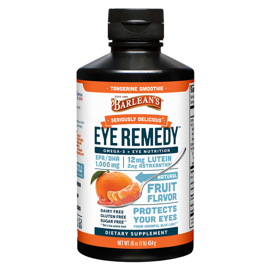 Barlean’s Eye Remedy Tangerine Smoothie Fish Oil bottle