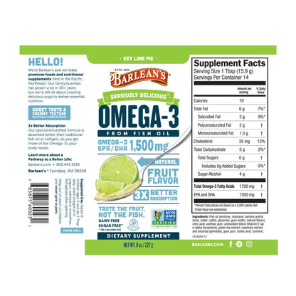 Key Lime Pie Fish Oil full label