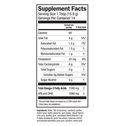 Lemon Crème Fish Oil Supplement facts