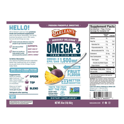 Tropical flavored fish oil without the fishy taste full label