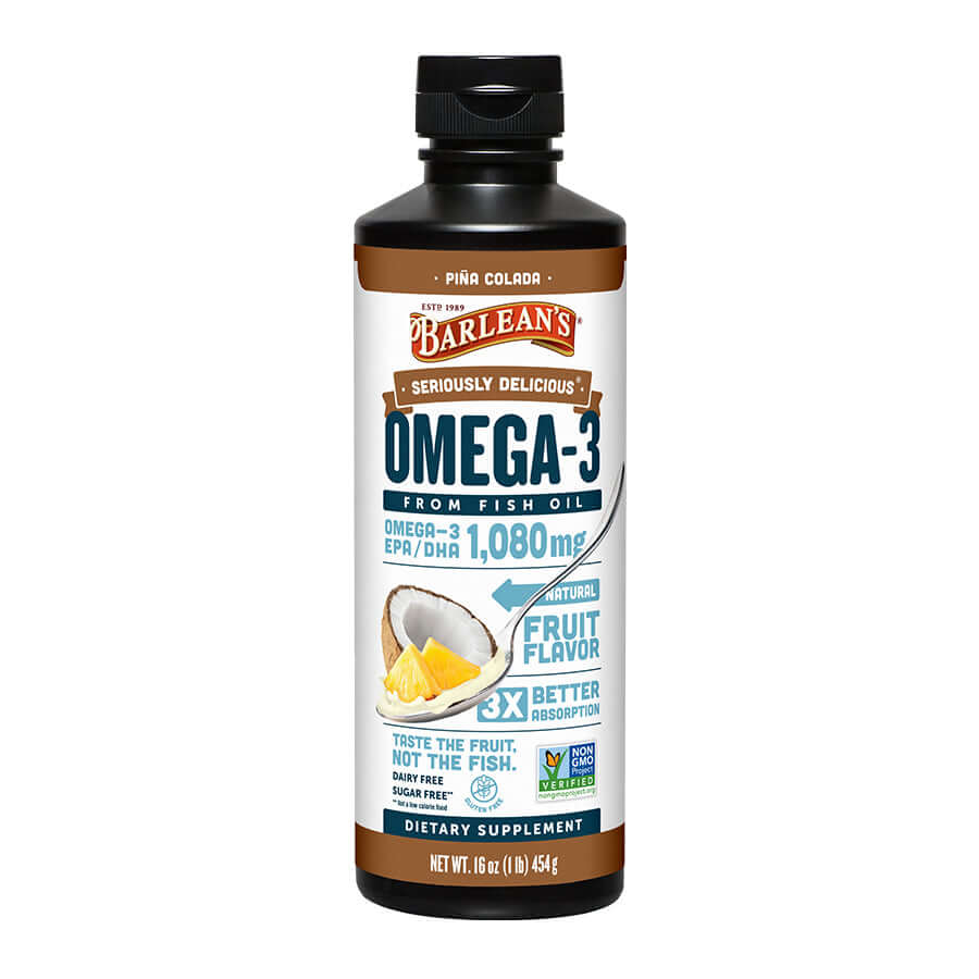 Barlean’s Piña Colada Fish Oil bottle