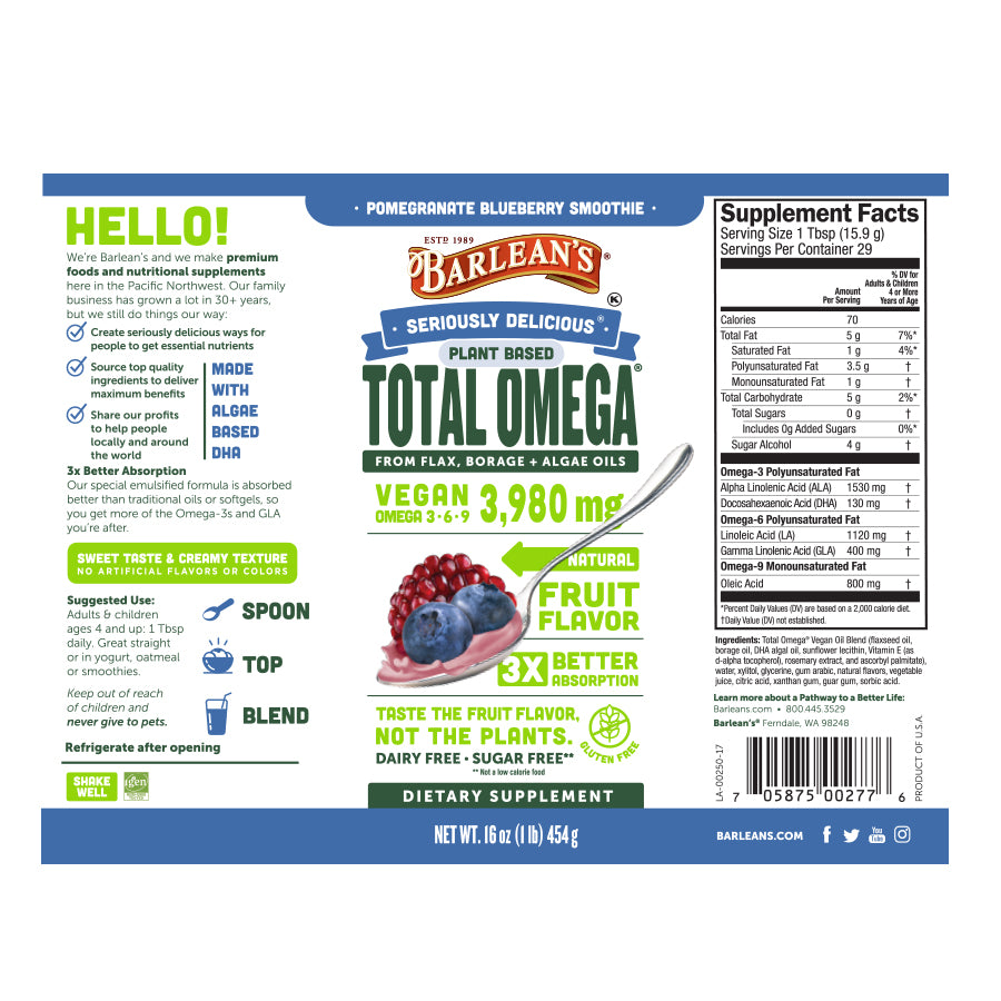 
                                
                                    Total Omega® Vegan Pomegranate Blueberry Smoothie
                                
                            