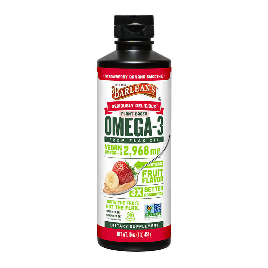 organic strawberry seed oil Vegan Omega-3 Flax Oil – Strawberry Banana