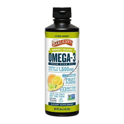 Barlean's Citrus Sorbet Fish Oil bottle