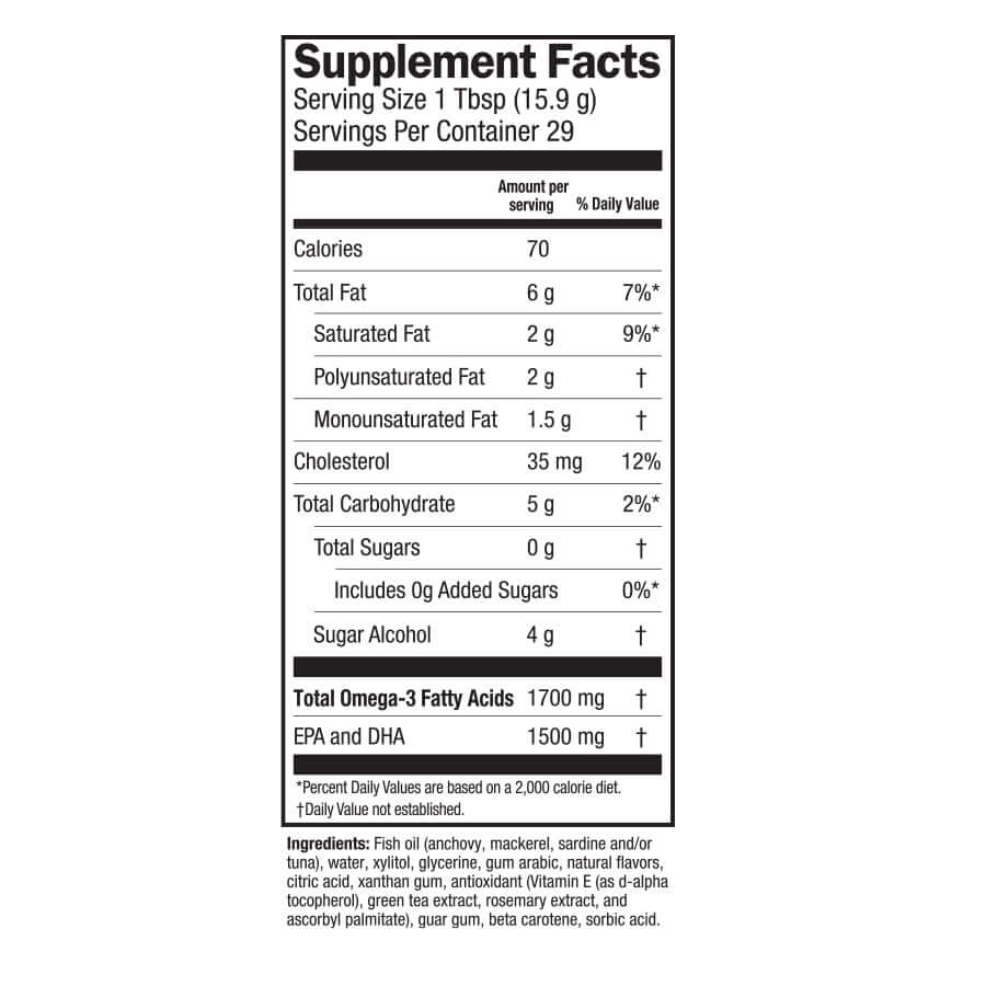 Citrus Sorbet Fish Oil supplement facts