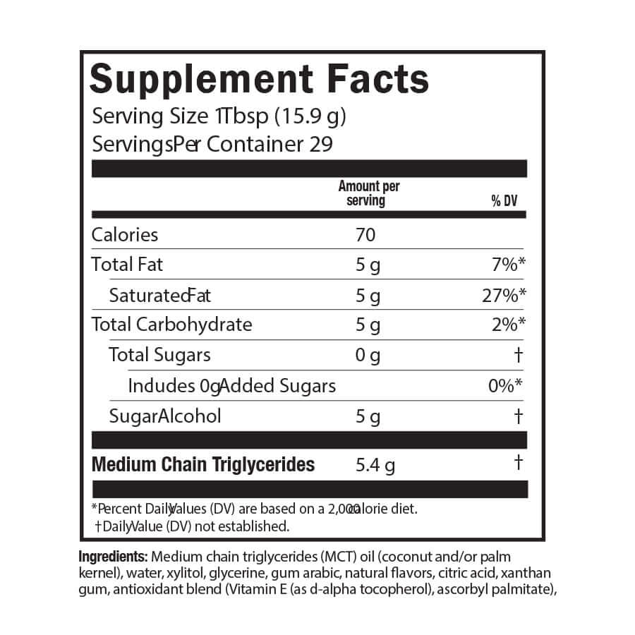 
                                
                                    Coconut MCT Oil | Seriously Delicious® Supplement facts
                                
                            