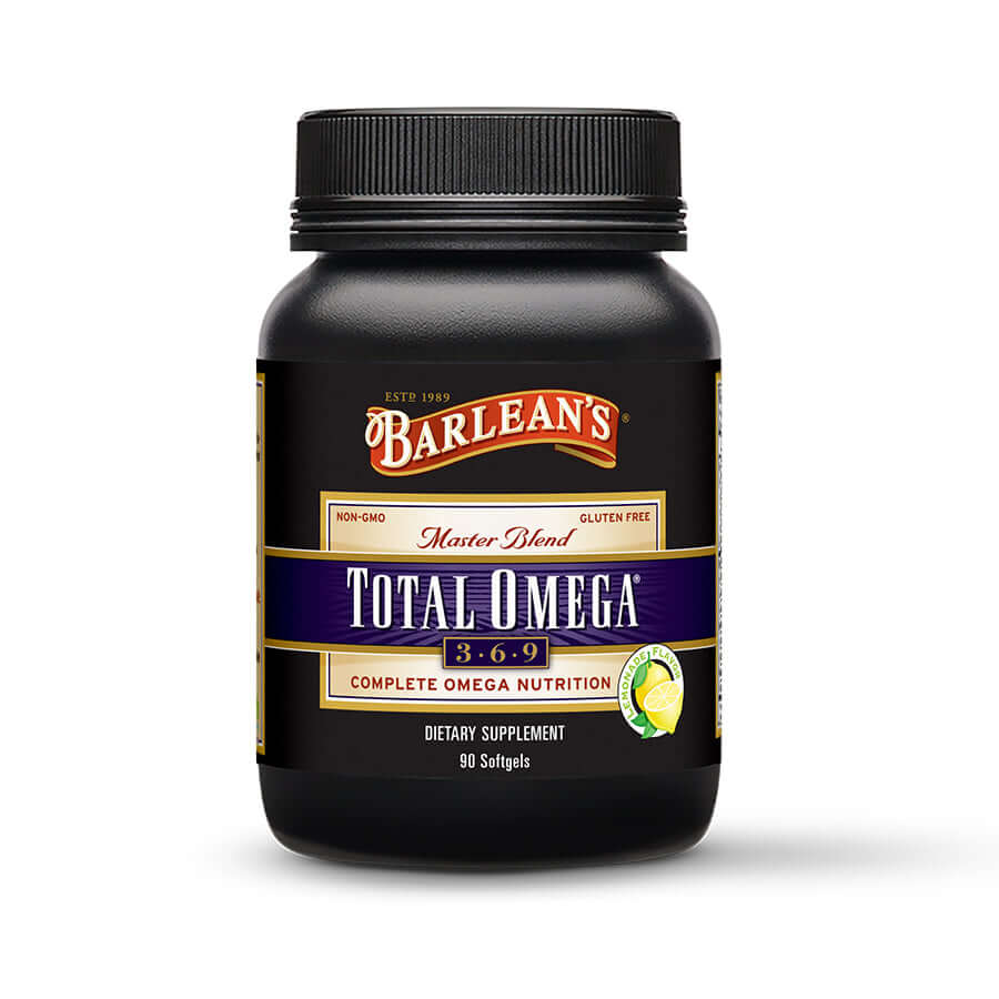 Barlean’s Total Omega 3-6-9 Lemonade Flavor Softgels bottle